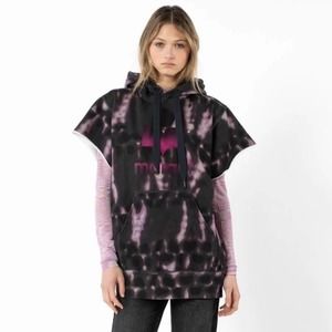 Isabel Marant Milesy Sweatshirt Hoodie Oversized Tie Dye Black Pink 8 Medium NWT
